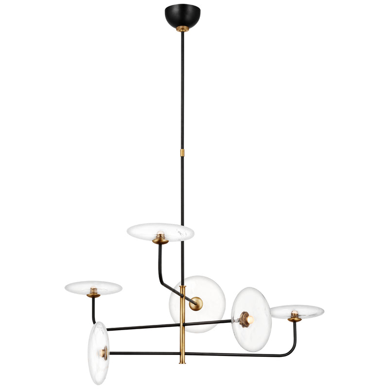 Visual Comfort Signature - S 5692AI/HAB-CG - LED Chandelier - Calvino - Aged Iron and Hand-Rubbed Antique Brass