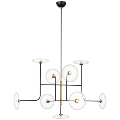Visual Comfort Signature - S 5693AI/HAB-CG - LED Chandelier - Calvino - Aged Iron and Hand-Rubbed Antique Brass