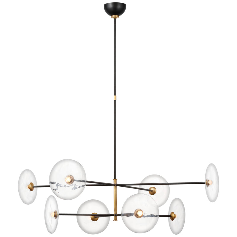 Visual Comfort Signature - S 5694AI/HAB-CG - LED Chandelier - Calvino - Aged Iron and Hand-Rubbed Antique Brass