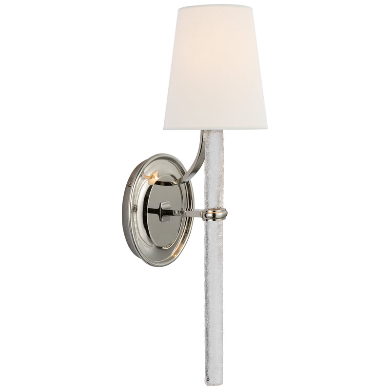 Visual Comfort Signature - S 2325PN/CWG-L - LED Wall Sconce - Abigail - Polished Nickel and Clear Wavy Glass