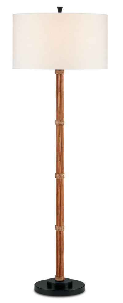 Currey and Company - 8000-0103 - One Light Floor Lamp - Reed - Natural Rattan/Natural Rope/Black