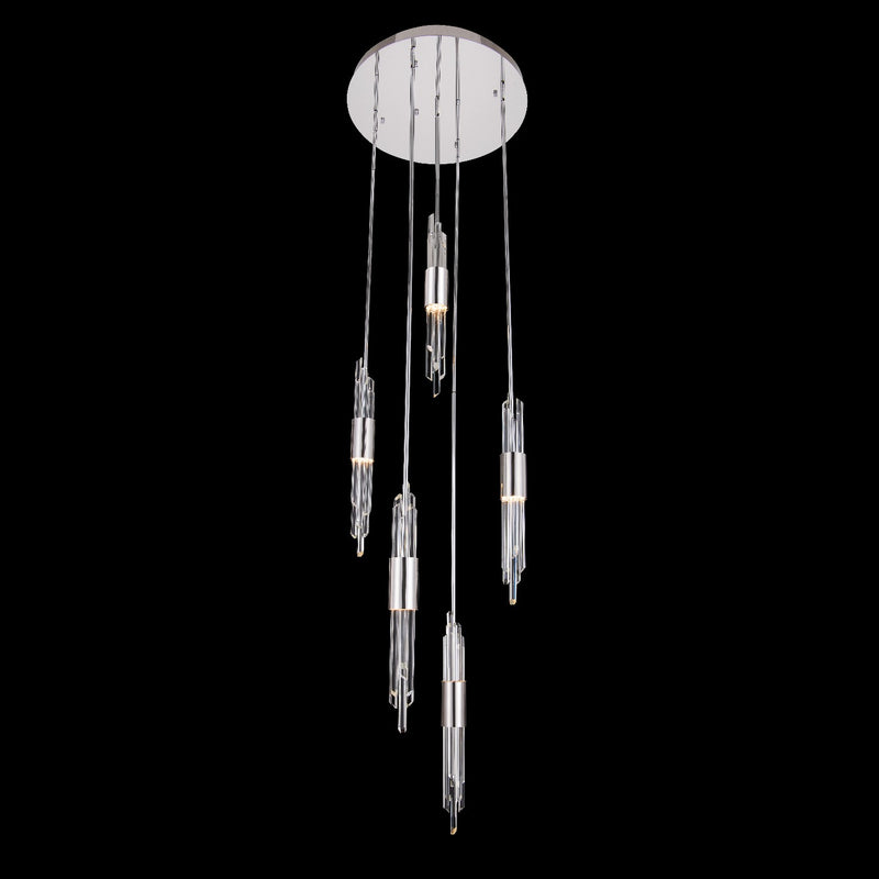 Allegri - 037952-010-FR001 - Five Light Multi Drop Foyer - Lucca - Polished Chrome