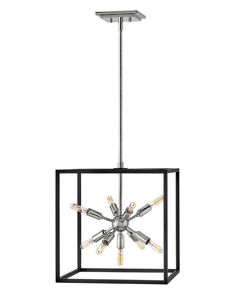 Hinkley - 46317BLK-PN - LED Pendant - Aros - Black with Polished Nickel accents