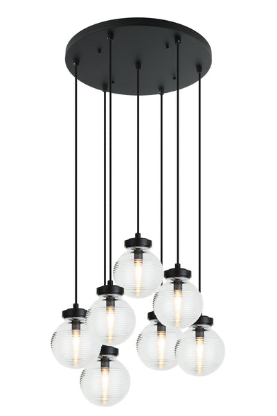 Matteo Lighting - C84007MBCL - Pendant - Ridge - Matte Black