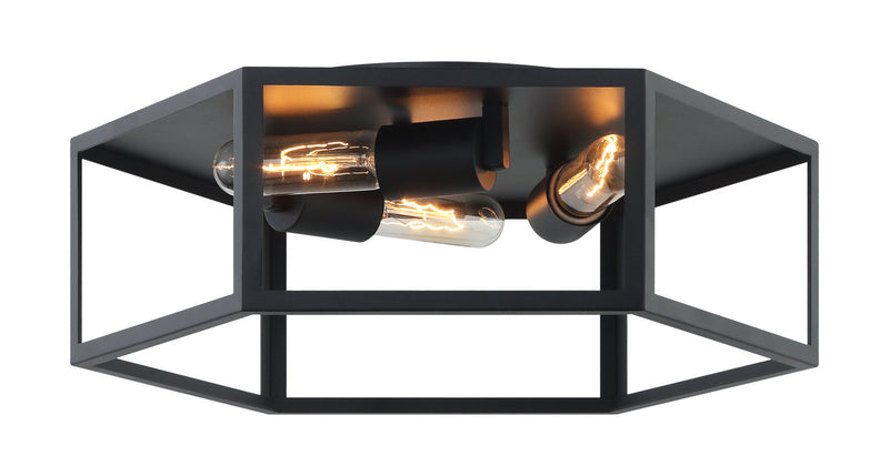 Matteo Lighting - X64503MB - Three Light Ceiling Mount - Creed - Matte Black