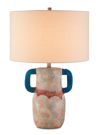 Currey and Company - 6000-0713 - One Light Table Lamp - Arcadia - Sand/Teal/Red