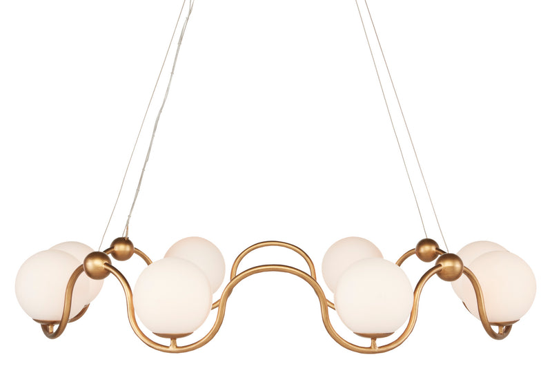 Currey and Company - 9000-0878 - Eight Light Chandelier - Equilibrium - Antique Brass/White