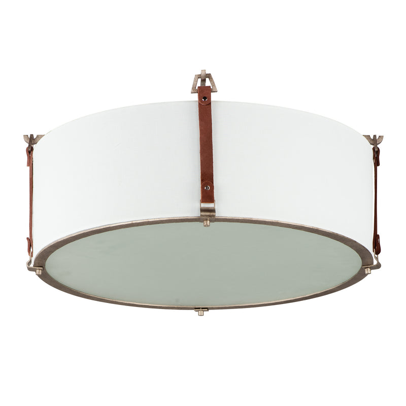 Maxim - 16139FTWZBSD - Four Light Flush Mount - Sausalito - Weathered Zinc / Brown Suede