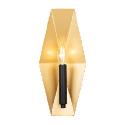 Varaluz - 361W01MBFG - One Light Wall Sconce - Malone - Matte Black/French Gold