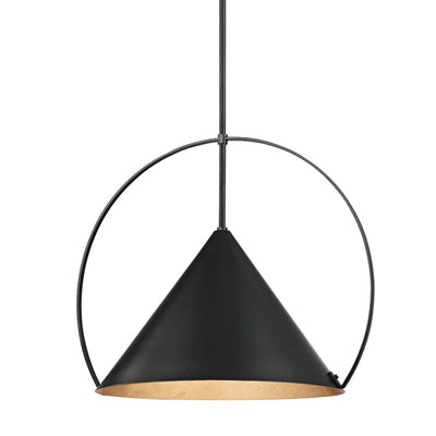 Troy Lighting - F1824-GL/SBK - One Light Pendant - Mari - Gold Leaf/Soft Black
