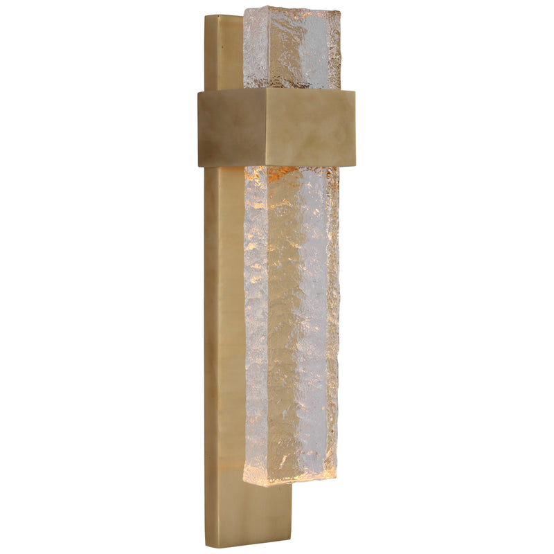 Visual Comfort Signature - S 2340SB/CWG - LED Wall Sconce - Brock - Soft Brass and Clear Wavy Glass