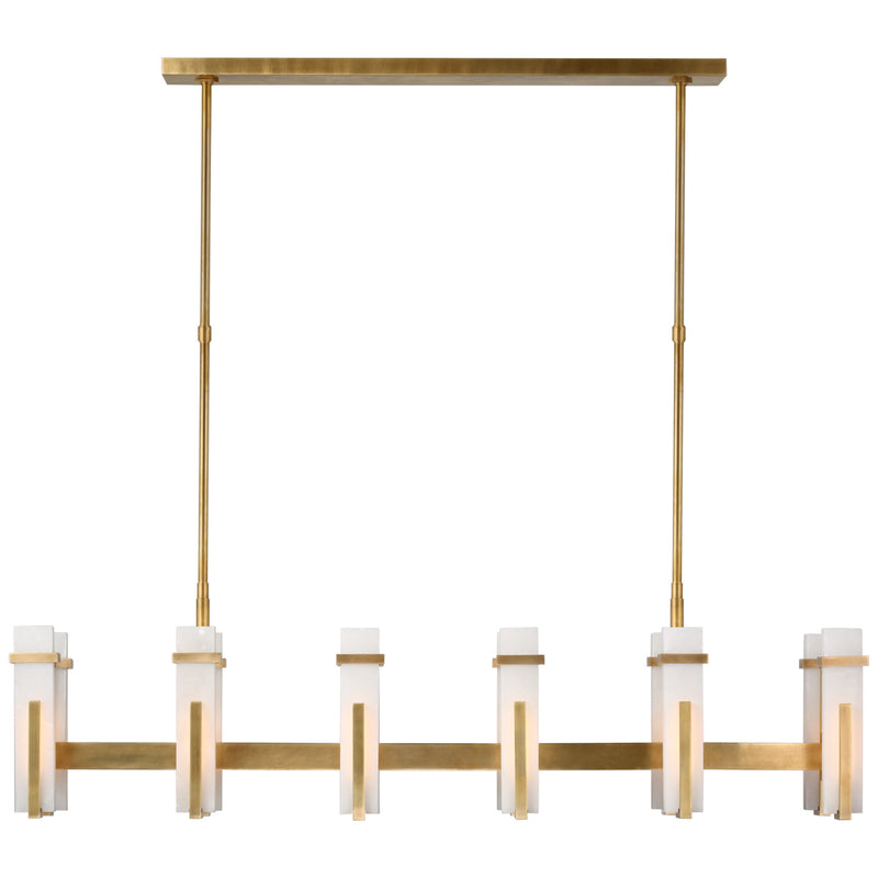 Visual Comfort Signature - S 5915HAB-ALB - LED Linear Chandelier - Malik - Hand-Rubbed Antique Brass