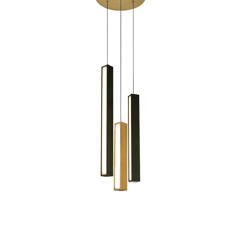 Modern Forms - PD-64803R-BK/AB-AB - LED Pendant - Chaos - Black/Aged Brass & Aged Brass