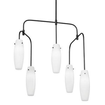 Troy Lighting - F1052-SBK - Five Light Chandelier - Cyan - Soft Black