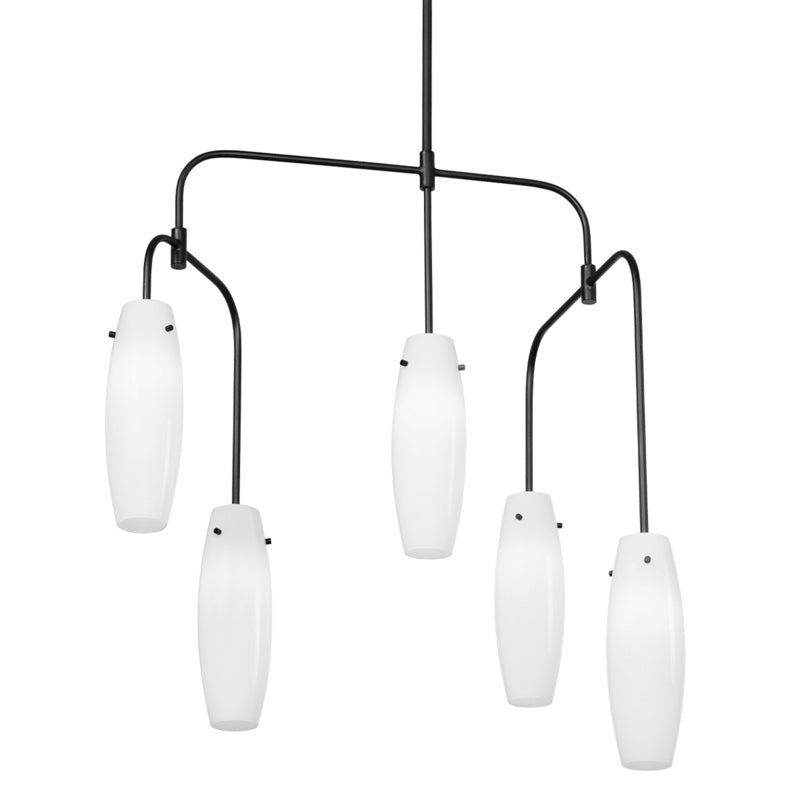Troy Lighting - F1052-SBK - Five Light Chandelier - Cyan - Soft Black