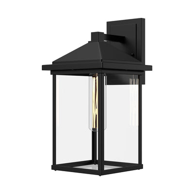 Alora - EW552007BKCL - One Light Exterior Wall Mount - Larchmont - Textured Black/Clear Glass
