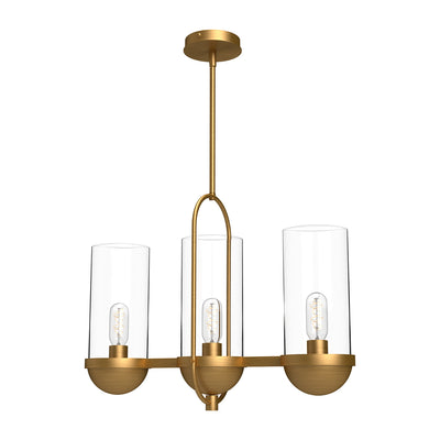 Alora - LP539024AGCL - Three Light Linear Pendant - Cyrus - Aged Gold/Clear Glass