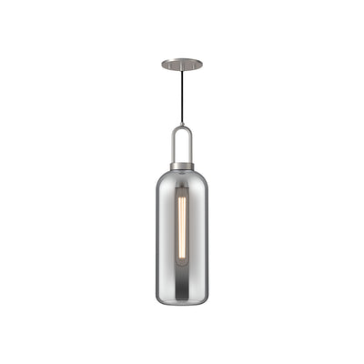 Alora - PD401606BNSM - One Light Pendant - Soji - Brushed Nickel/Smoked Solid Glass