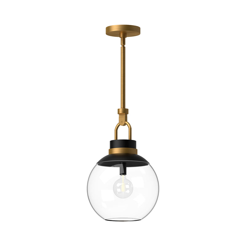 Alora - PD520512AGCL - One Light Pendant - Copperfield - Aged Gold/Clear Glass