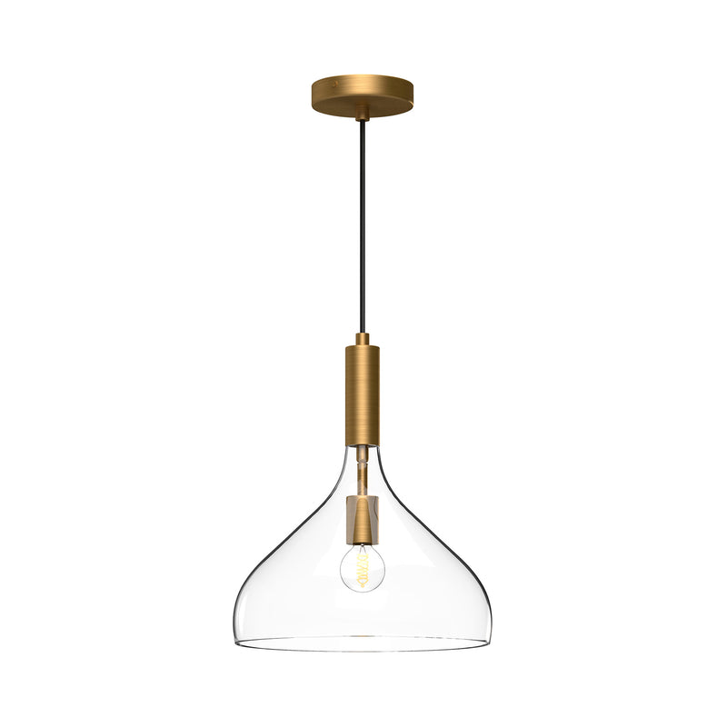 Alora - PD532312AGCL - One Light Pendant - Belleview - Aged Gold/Clear Glass