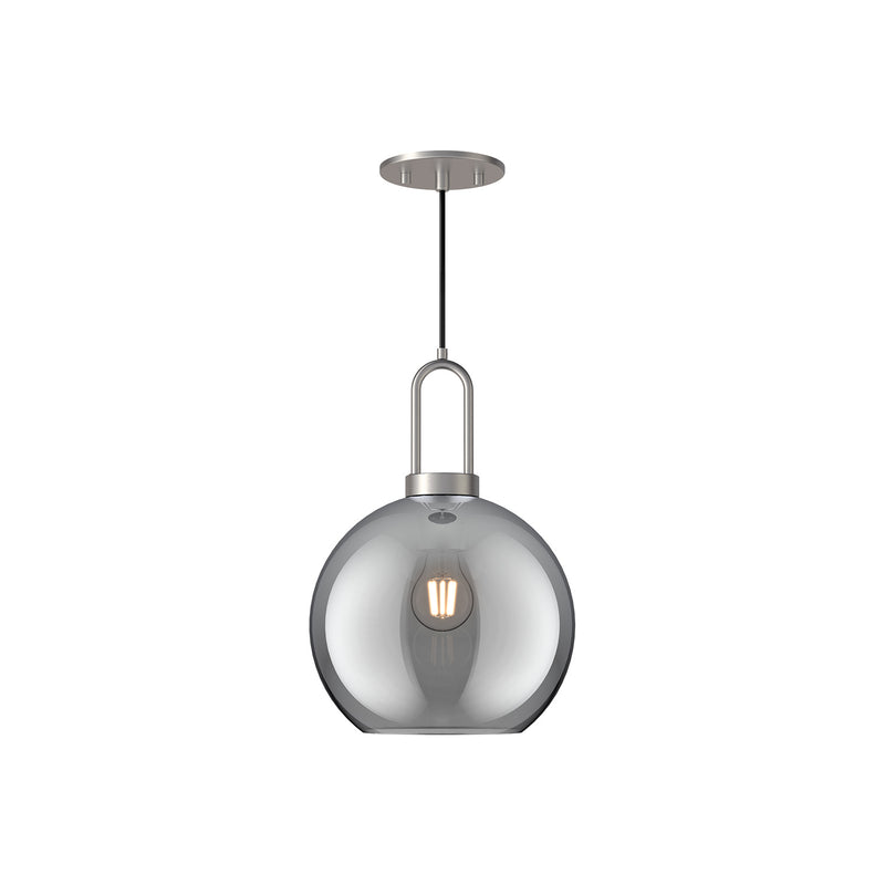 Alora - PD601710BNSM - One Light Pendant - Soji - Brushed Nickel/Smoked Solid Glass
