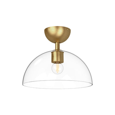 Alora - SF563012BGCL - One Light Semi-Flush Mount - Jude - Brushed Gold/Clear Glass