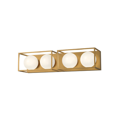 Alora - VL519427AGOP - Four Light Bathroom Fixtures - Amelia - Aged Gold/Opal Matte Glass