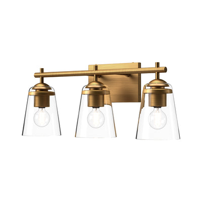 Alora - VL638221AGCL - Three Light Bathroom Fixtures - Addison - Aged Gold/Clear Glass
