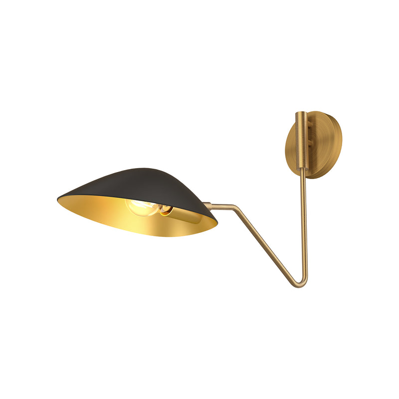 Alora - WV550006MBAG - One Light Vanity - Oscar - Matte Black/Aged Gold