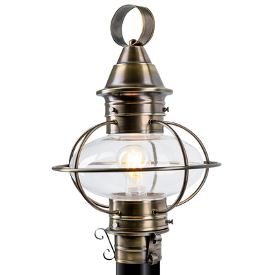 Norwell Lighting - 1710-AN-CL - One Light Post Mount - American Onion - Antique Brass