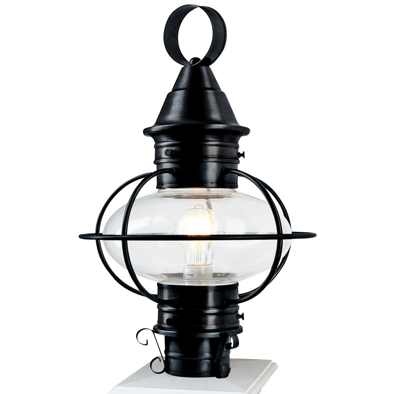 Norwell Lighting - 1710-BL-CL - One Light Post Mount - American Onion - Black