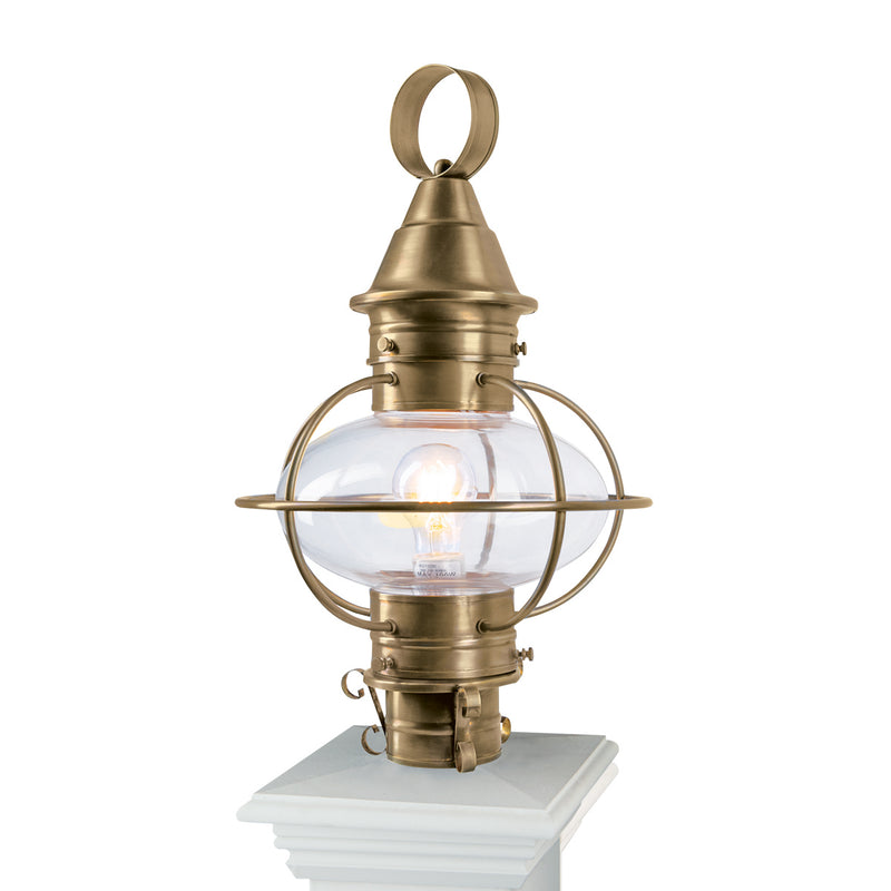 Norwell Lighting - 1711-AG-CL - One Light Post Mount - American Onion - Aged Brass