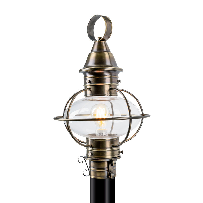 Norwell Lighting - 1711-AN-CL - One Light Post Mount - American Onion - Antique Brass