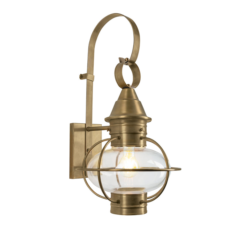 Norwell Lighting - 1712-AG-CL - One Light Outdoor Wall Mount - American Onion - Aged Brass