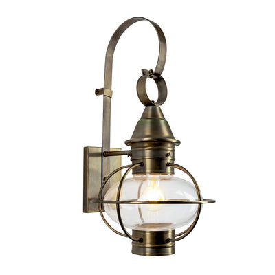 Norwell Lighting - 1712-AN-CL - One Light Outdoor Wall Mount - American Onion - Antique Brass