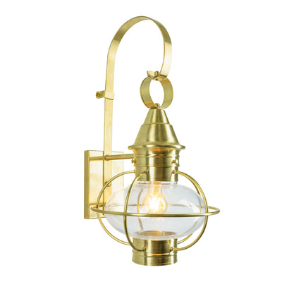 Norwell Lighting - 1712-SB-CL - One Light Outdoor Wall Mount - American Onion - Satin Brass