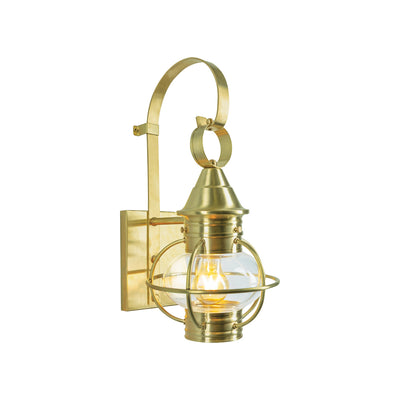 Norwell Lighting - 1713-SB-CL - One Light Outdoor Wall Mount - American Onion - Satin Brass