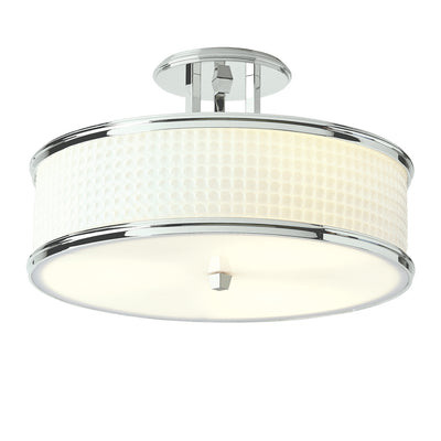 Norwell Lighting - 5666-PN-WG - Three Light Semi Flush Mount - Prism - Polish Nickel