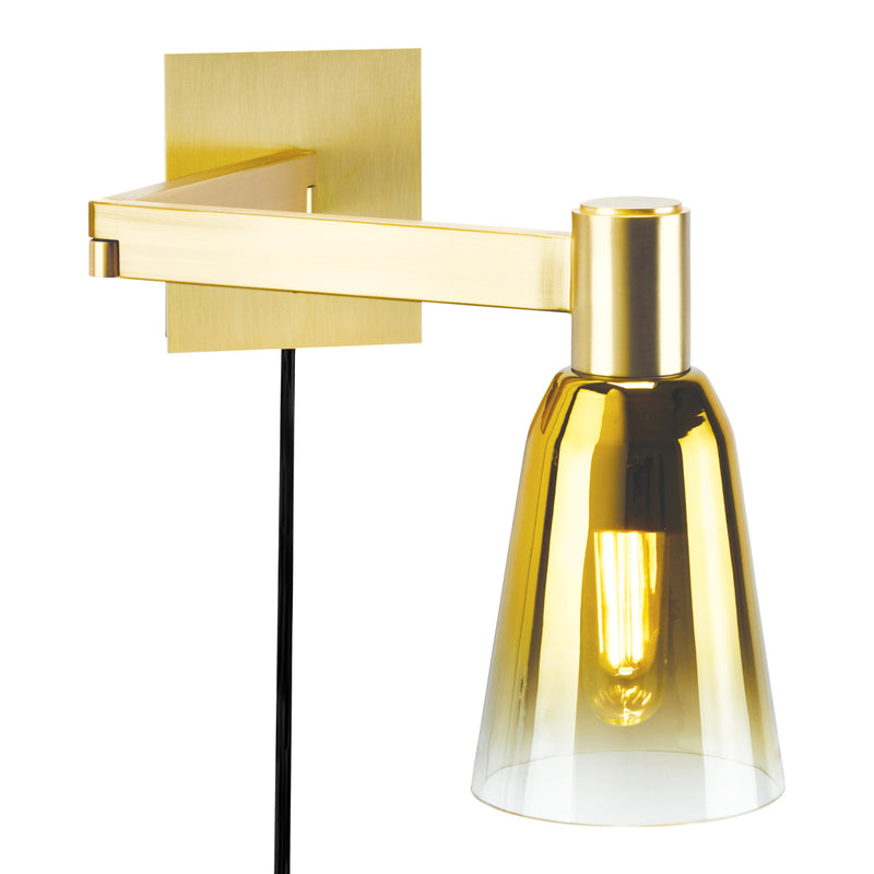 Norwell Lighting - 8478-SB-GC - One Light Wall Sconce - Audrey - Satin Brass