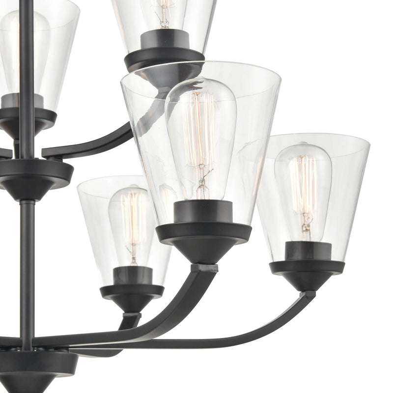 Millennium - 9109-MB - Nine Light Chandelier - Josleen - Matte Black