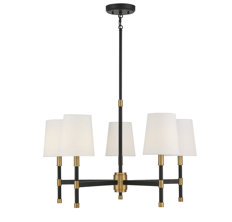 Savoy House - 1-1630-5-143 - Five Light Chandelier - Brody - Matte Black with Warm Brass Accents