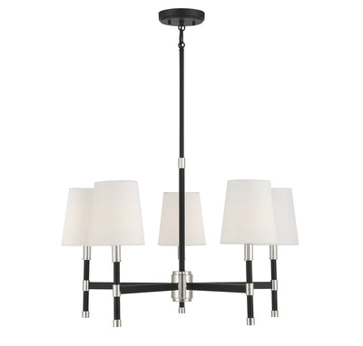 Savoy House - 1-1630-5-173 - Five Light Chandelier - Brody - Matte Black with Polished Nickel Accents
