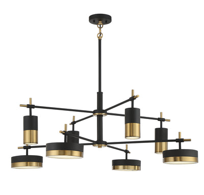 Savoy House - 1-1637-8-143 - LED Chandelier - Ashor - Matte Black with Warm Brass Accents