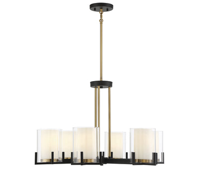 Savoy House - 1-1976-6-143 - Six Light Chandelier - Eaton - Matte Black with Warm Brass Accents