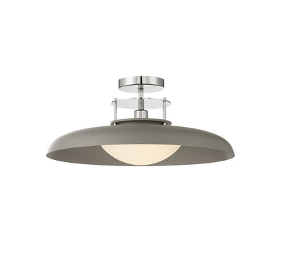 Savoy House - 6-1685-1-175 - One Light Semi-Flush Mount - Gavin - Gray with Polished Nickel Accents