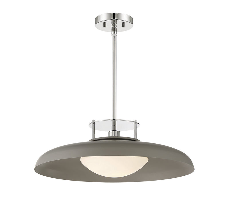 Savoy House - 7-1690-1-175 - One Light Pendant - Gavin - Gray with Polished Nickel Accents
