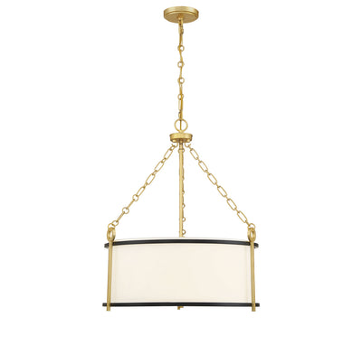 Savoy House - 7-1920-3-261 - Three Light Pendant - Kian - Matte Black with True Gold