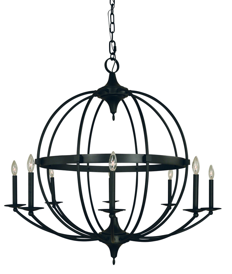 Framburg - L1158 MBLACK - Eight Light Chandelier - Aurora - Matte Black