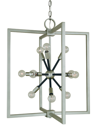 Framburg - L1144 SP/MBLACK - 11 Light Chandelier - Pyxis - Satin Pewter/Matte Black