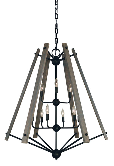 Framburg - L1139 MBLACK - Nine Light Foyer Chandelier - Meredith - Matte Black